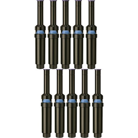 Set di 10 Diffusori Emergenti NP da 10 cm con Ugello KVF-8  Raggio 2,4 m  Regolabile da 0° a 360°  Irrigazione Precisa  Giar
