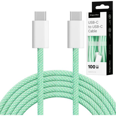 Câble USB Type-C basique Kruger&Matz vert 100 W 1 m (1/5)