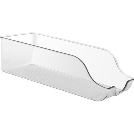 Boîte de rangement transparente PET pour réfrigérateur, panier de bureau à doubles oreilles, boîte de rangement ménagère en plastique clair (1/5)