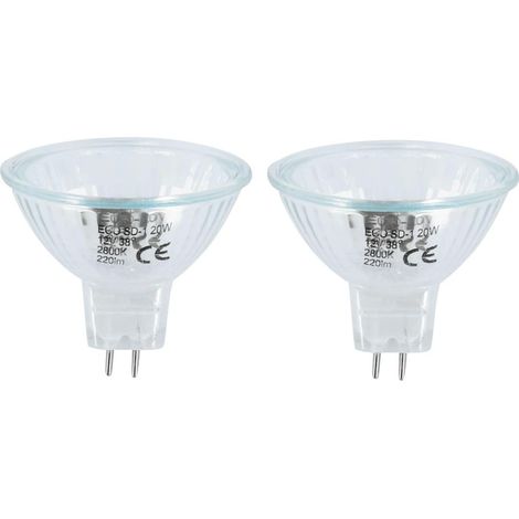 Ampoule Dichroïque - 2 Pièces - Verre - 12V 20W MR-16 - Éclairage Véhicule - Blanc 50mm (1/2)