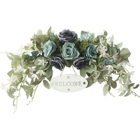Kranz aus blauen Rosen, aus Seidenstoff, 76 x 22 cm (1/5)