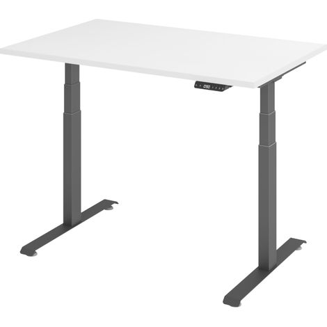 bümö Schreibtisch elektrisch Lite Rechteck: 120 x 80 cm  Weiß (1/5)