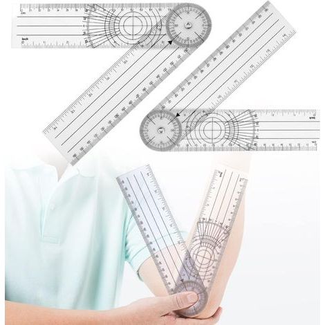 CCYKXA 2 Pcs 360° Rotating Goniometer Angle Ruler Transparent Durable Easy to Carry Suitable for Home and Students