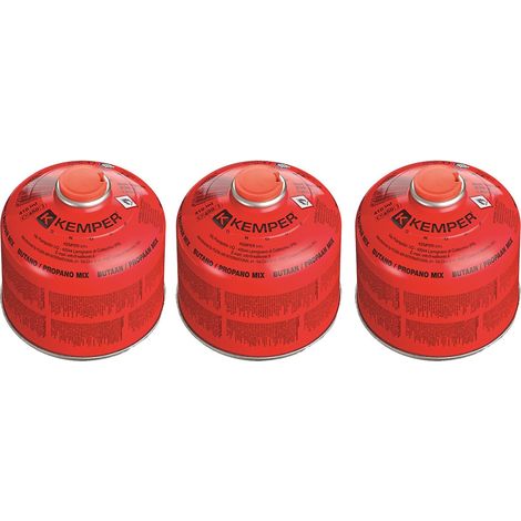 Pack 3 Cartouches de gaz 230g Propane/Butane 7/16 Réchaud camping Résistant basses températures EN417 KEMPER (1/5)
