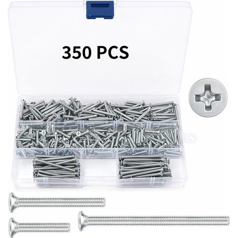 Lot de 350 M3 Vis À Tête Fraisée, 16 mm, 25 mm, 40 mm, pour Boîtes Prise (1/5)