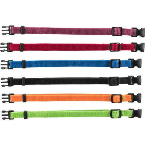 6 colliers S-M  17 à 25 cm x 10 mm pour chiot, 6 couleurs différentes - animallparadise (1/2)