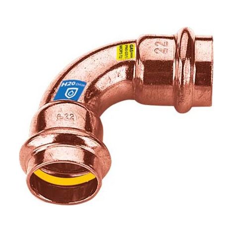 Raccordo curva 90° rame 18 mm a pressare f/f FRABO