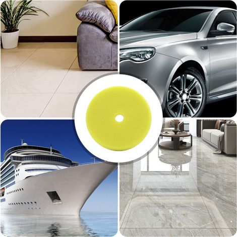 Tampone lucidante da 6 pollici, 1 pezzo, spugna lucidante per auto, yacht, rimozione moderata di difetti di ossidazione e graffi, ruvida gialla -Crezuo