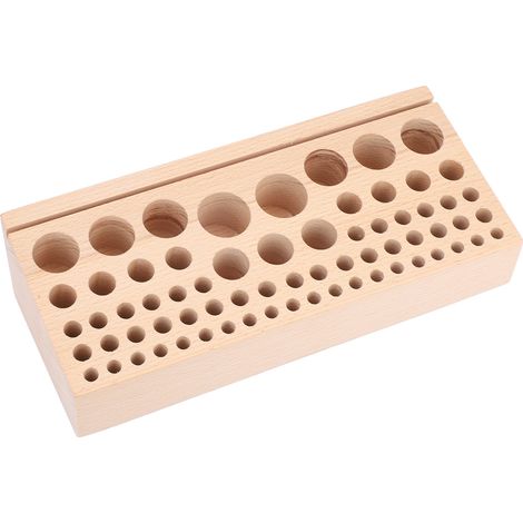Porte-outils en cuir 68 trous en bois de hêtre, pour le bricolage, stable et bien agencé, boîte à outils professionnelle en cuir (1/5)