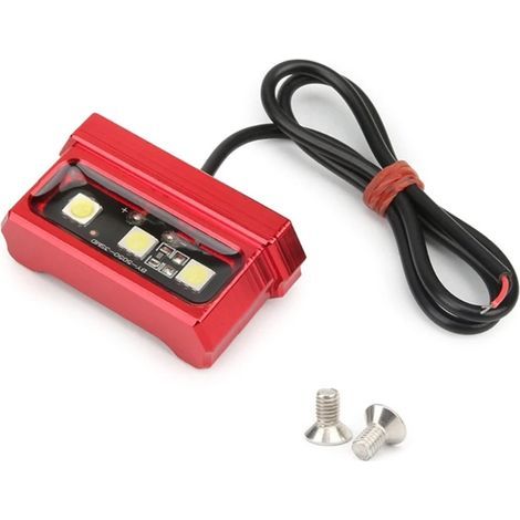Luz de matrícula para motocicleta de 12 V, luz decorativa trasera para marco, indicador de número, accesorios universales para motocicleta, color rojo. (1/5)