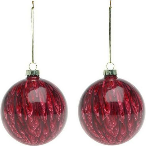 Boules de Noël - 113572 - Rouge - Marron - Verre - 8 cm (1/2)