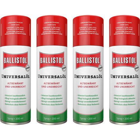 Spray huile universelle BALLISTOL, 200 ml, 4 pièces