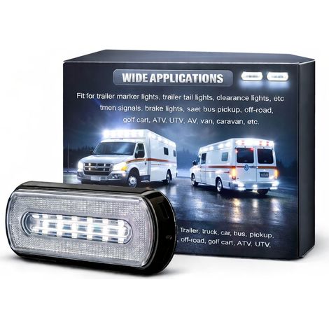 Feu de gabarit LED Xenled Halo Ring – Double Fonction Avertissement Flash Blanc & Position Blanc - Homologué ECE R148 (1/5)
