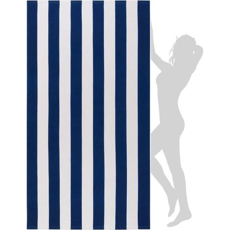 BelleRise - Serviette de plage extra large - Serviette de piscine légère à rayures XL en microfibre (101,6 x 177,8 cm). (1/5)