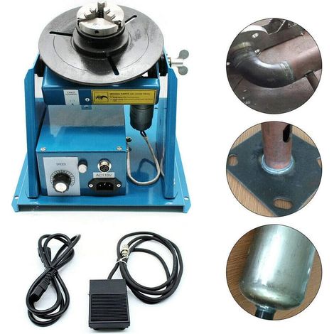 220V Posicionador giratorio de soldadura Mesa giratoria de soldadura con mini mandril de 2,5», Mini posicionador de soldadura para trabajos de movimiento giratorio de soldadura, Mesa inclinada de 0 a