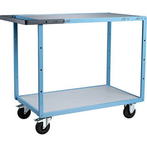Servante mécano-soudée - 2 plateaux mélaminé 1000x600mm - Charge Max 250kg - Roues Caoutchouc - Livrée prêt à l'emploi - 880702111 (1/5)