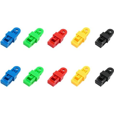 Jeu de 10 Pince pour bache,Clips/Attache /tendeur Elastique de bache,poignée de Verrouillage Robuste et réglable pour bâche et Toile d'ombrage(10pc) (1/5)