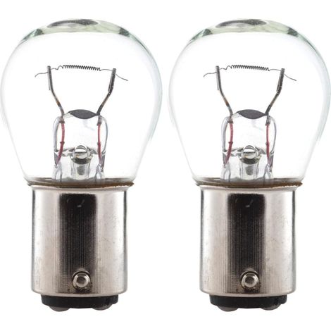 Ampoule BA15D - Lot de 2 - 12V 15W - Transparente - Pour Véhicule Agricole Et Remorque (1/2)