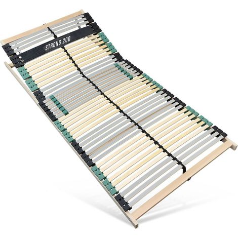 Extra stabiler Premium Lattenrost 90x200, bis 200Kg belastbar, Kopfteil verstellbar, 42 Latten, 7 Zonen Lattenrost aus Buche und verstärkter Birke, Germany