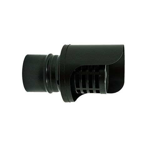 MBM – Embout d’échappement inox noir DN 80 mm – Terminal horizontal pour chaudières à pellets – Protection pluie intégrée – Évacuation des fumées