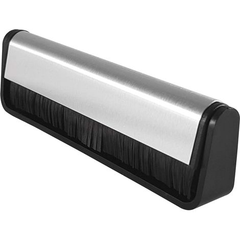 Brosse pour disques vinyle – poils en fibre de carbone antistatiques et résistants aux rayures, pour nettoyer les sillons des disques vinyle, manche pliable, pour dépoussiérer à sec (1/4)