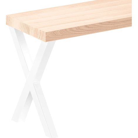 LAMO Manufaktur Sitzbank Esszimmer Holzbank 30x60x47cm, Möbelfüße Design Weiß / Roh (1/5)