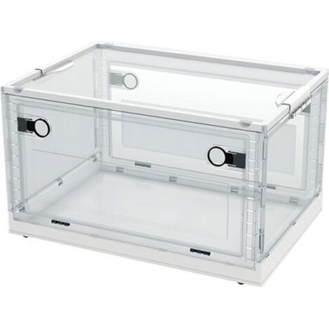 Bacs de rangement pliables avec couvercles, 40 litres - Grands bacs de rangement en plastique - Pour la maison/chambre/cuisine/bureau/voyage