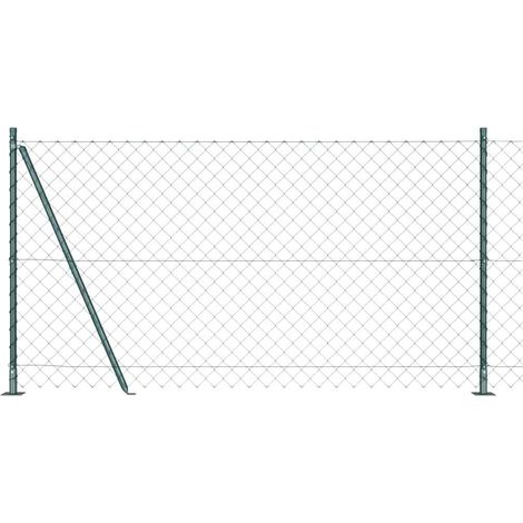 Zaunpfosten Grün 10 x 1,2 m (60 x 60 mm Gitter) Stahl und PVC