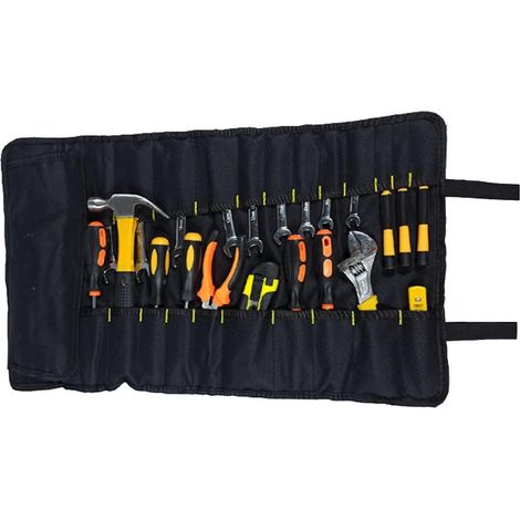Borsa portautensili arrotolabile, borsa portautensili portatile multifunzionale, con più scomparti per utensili, borsa portautensili arrotolabile impermeabile in tessuto Oxford, ideale per gli appassi