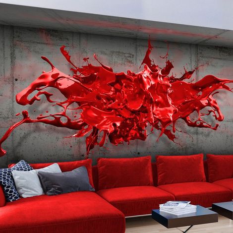Papier Peint "Red Ink Blot" 280 x 400 cm (1/2)