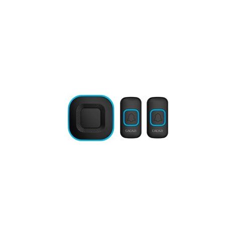 Sonnette sans fil étanche pour porte d’entrée – Kit de sonnette sans pile, portée jusqu’à 305 m, 38 mélodies intégrées, 4 niveaux de volume avec voyant LED clignotant, 2 boutons poussoirs + 1 récepteu (1/5)