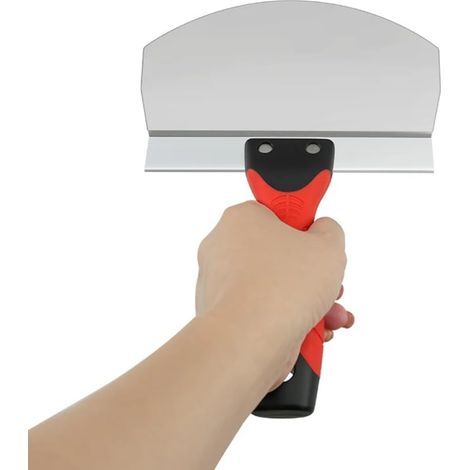 Truelle à seau de 6,5 pouces pour cloisons sèches, plâtre, pelle à plâtre en acier inoxydable, idéale pour nettoyer la peinture, le mortier et le mastic (1/4)