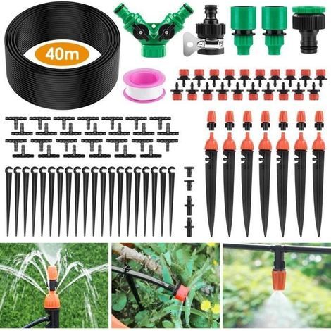 Automatisches Tropfbewässerungsset (40 m), Mikro-Bewässerungsset für Garten, Rasen und Pflanzen (1/4)