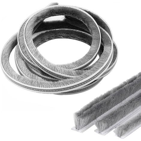 10 m Joint de porte autocollant 7 mm (largeur) x 8 mm (diamètre), protection contre les insectes, brosse pour porte, fenêtre, armoire, boudin de porte (1/5)