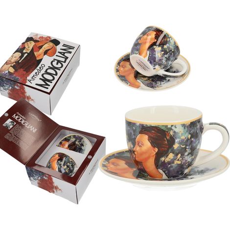 Carmani, tazzina da caffè espresso con piattino, di A. Modigliani