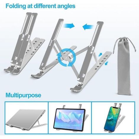 Support Ordinateur Portable, Support PC Portable Réglable, Laptop Stand Alliage d'aluminium (1/4)