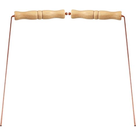 Kit de Tiges Radiesthésie en Cuivre avec Poignées en Bois Naturel pour Divination (1/4)