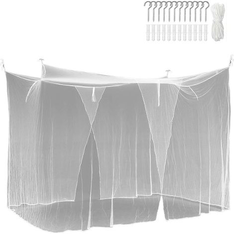Moustiquaire d'extérieur – Maille fine en polyester avec crochets – Idéale pour la maison, les voyages et les dortoirs – Installation facile (1/5)