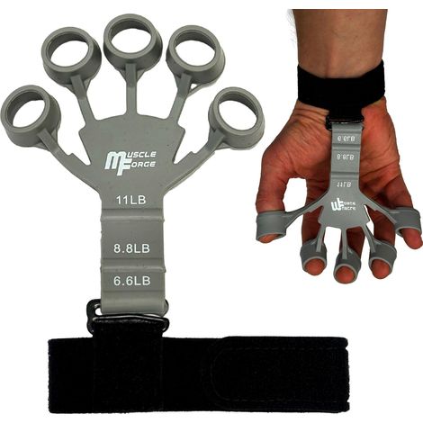 Fingertrainer mit 3 Regelmöglichkeiten grau - 7/9/11 lb (1/5)