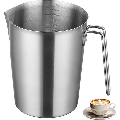 Pichet Doseur En Acier Inoxydable Pot a Lait Inox Verre En Métal Avec Marquage Poignée Pour Café Restaurant Cuisine Laboratoire (1/5)