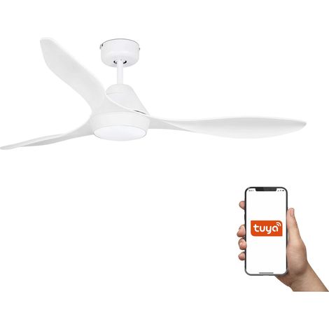 Faro Polaris Grand ventilateur de plafond blanc mat avec éclairage Tuya Smart System (1/4)