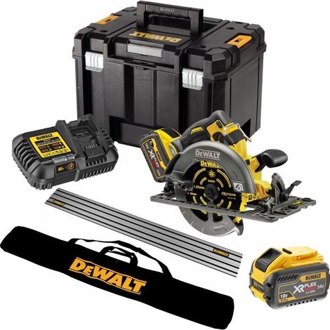 DeWalt DCS579X2 54v XR Flexvolt Circular Saw 190mm + Guide Rail + Bag + 2 x 9ah (1/5)