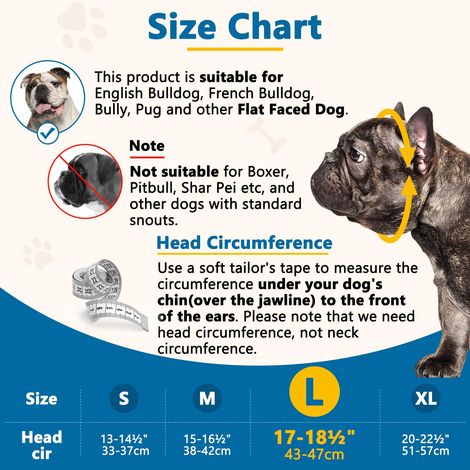 Muselière pour chiens à nez court, muselière souple en silicone à face plate, adaptée aux bouledogues français, aux shih tzus et aux carlins pour mâcher, lécher et toiletter, compatible avec le port d (1/5)