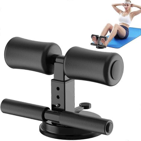 Barre d'abdominaux pour exercices abdominaux - Hauteur réglable appareil de fitness portable avec ventouse - Noir (1/5)