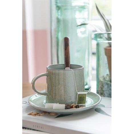 Ensemble tasse et sous-tasse Eclaboussures céramique 15x8x8cm (1/3)