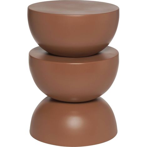 Side table, end table, bedside table metal Ø32 x H46.5cm Terracotta 32x32x46.5 cm - Coumba