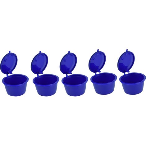 Lot de 5 capsules de café de 50 ml avec filtre à café réutilisable et cuillère pour machine à café DOLCE GUSTO, bleu royal (1/5)