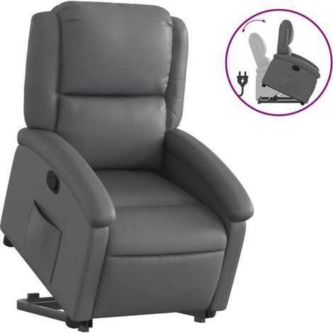 Fauteuil inclinable en similicuir gris (1/5)