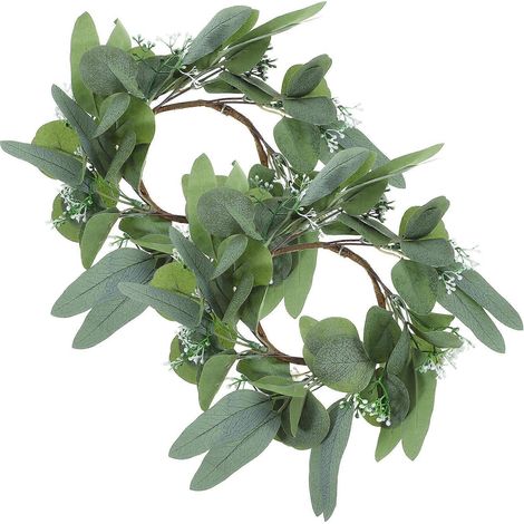 Couronnes de bougies vertes décoratives (6 pièces) - Centres de table de mariage (1/5)
