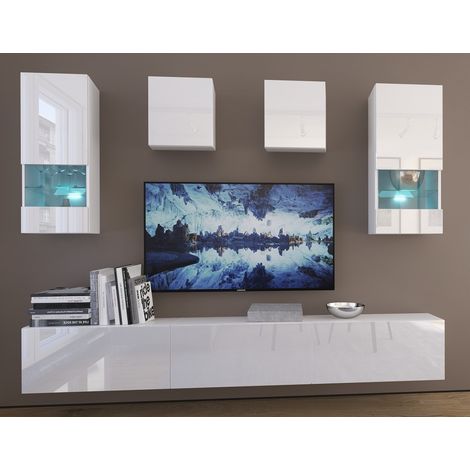 Ensemble meuble TV VERONA 249 cm en plusieurs couleurs - Couleur: Blanc (1/2)